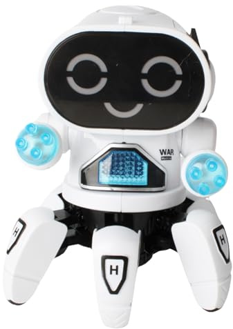 Robot Leksak Med - 17 x 13,5 cm Musikdans, Med Musik Bläckfiskformade Leksaksrobotar Med Sex Klor - Smart Companion Robotar För Barn Med Musik Och För Klass