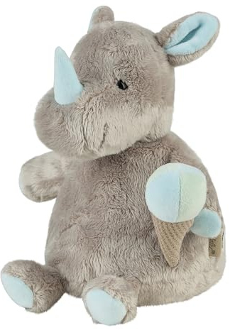 Sterntaler Kuscheltier M Noah aus weichem Stoff, gefüllt mit Polyesterwatte und Granulat, EIS in der Hand, 17 × 14 × 14 cm – grau