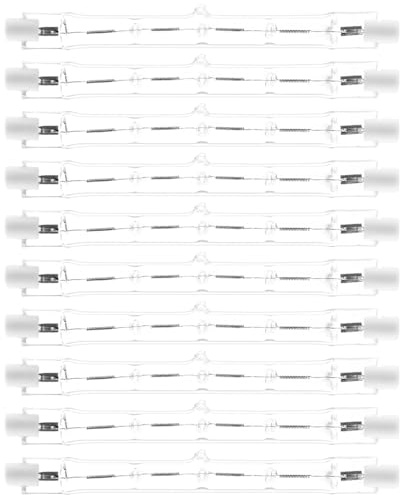 NCC-Licht 10x Halogen Leuchtmittel R7s Stab 118mm 300W | dimmbarer Halogenstab, ideal für Arbeitsleuchten Strahler und Stehleuchten