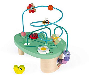 Janod - Caterpillar and Co Looping - Wooden Early - Learning Toy - Educational Game - Fine Motor Skills - 12 Months - J08253