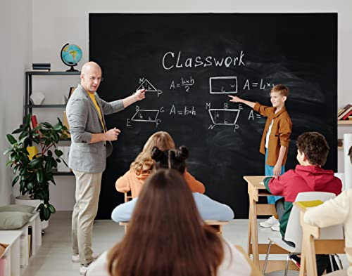 Kreidetafel Folie 100 cm schwarz und grau | PVC-Freie Kühlschrank Magnettafel | beschreibbar, abwischbar, magnetisch, selbstklebend | Für Kreide & Kreidestifte (schwarz, 100x120cm)