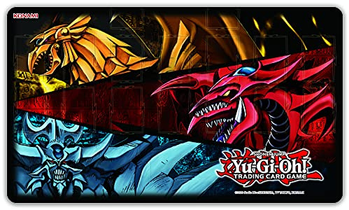 Yu-Gi-Oh! TRADING CARD GAME Slifer, Obelisk, & Ra Spielmatte – Deutsche Ausgabe, Mehrfarbig, YGO-J21GM