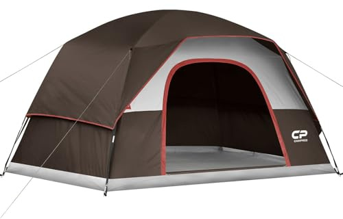 CAMPROS CP Tents for Camping 6 Person Tent Waterproof Windproof Double Layer Family Camping Tent, Easy Setup Dome Tent with Large Mesh Windows & Wider Door for Outdoor Camping & Hiking