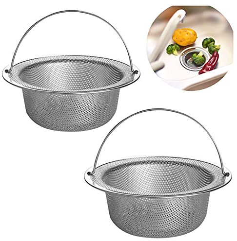 Filtro di Scarico Piatto in Acciaio Inox Filtro Lavello Piccolo Colino di Scarico del Lavello per Prevenire il Blocco Conduit Vegetale del Filtro per Doccia Vasca da Bagno o Lavelli da Cucina 2 pezzi