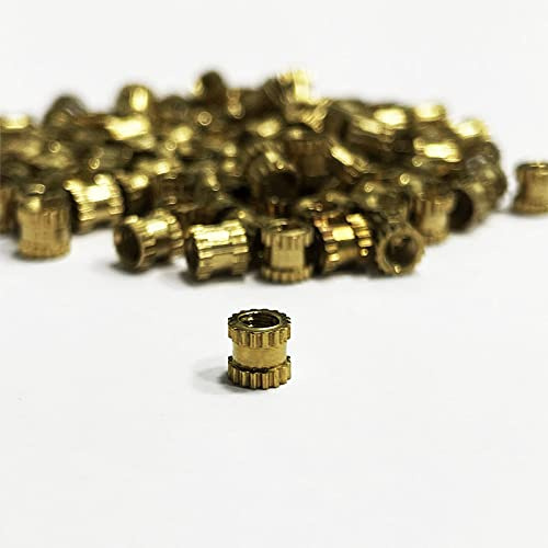 100 inserti M3 da 4mm x 4mm. Bulloni di fissaggio in ottone a calore per vite metrico 3 in plastica e stampa 3D 100 NUTS