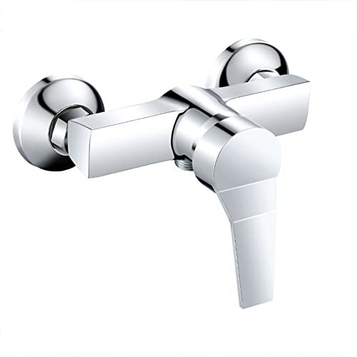 rubinetto miscelatore bagno, doccia esterna Rubinetto Miscelatore Monocomando per Doccia da Incasso Uscita doccia da 1/2 pollice Rubinetto doccia in ottone,Cromo B