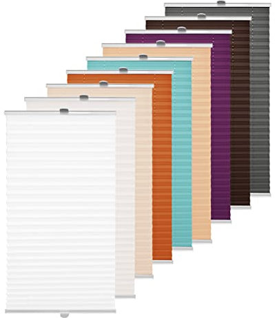 Rikmani Plissee Klemmfix ohne Bohren Faltrollo Blickdicht Jalousie für Fenster & Tür Plisseerollo Sichtschutz Sonnenschutzrollo Classic 105x100, braun