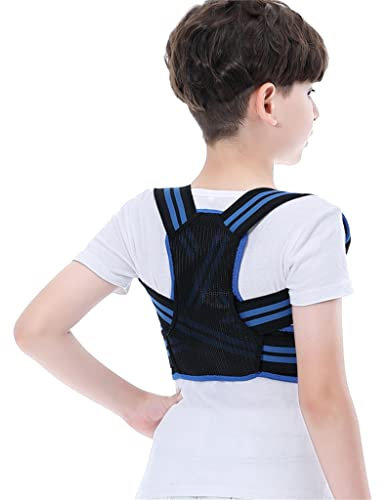 ZEDARO n/a Verstellbare Stützgurte für Schüler, untere obere Rückenstütze, Haarglätter hilft, eine Gute Körperhaltung zu bewahren (Color : Blue, Size : Small) Decorate