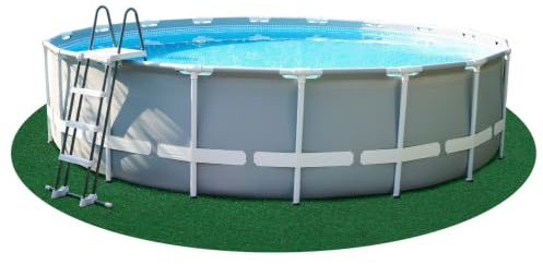 Misento Kunstrasen Easy, Poolunterlage rund, Outdoor Teppich - 350 cm, Grün | Nadelfilz Rasenteppich, wasserdurchlässig, Drainage-Noppen, 4mm, für Pool, Aufstellpool, Whirlpool