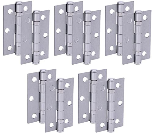 HANDLEZONE® Door Hinges 5 Pairs 76mm / 3 inch Ball Bearing, with Screws - Satin Chrome