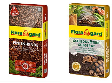 Floragard Mulch Pinienrinde 7-15 mm 60 L • fein & Schildkrötensubstrat 50l - natürliche Einstreu ohne Dünger - für Landschildkröten u. andere Reptilien - für Frühbeet, Überwinterung und für Terrarien