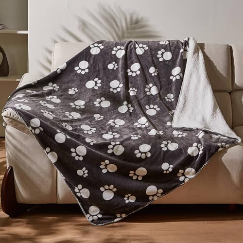 Kritter Planet wasserdichte Decke, Hundedecke Wasserdicht Kuscheldecke Flauschig für Unterwegs Auto Rückbank Sofa, Sofabezug Hund Decke Couch Schutz Katze Waschbar, 130x150(Pfote)
