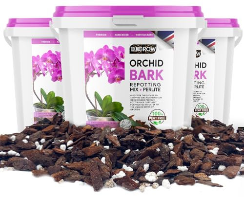 Premium Orchid Bark and Perlite Mix - 5L Sturdy Reusable Bucket - Perfect Root Environment Blend