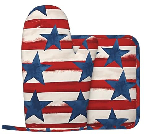 Ted - Set di 2 guanti da forno e presine, resistenti al calore, guanti da forno in silicone, presine per cottura al forno, grigliate