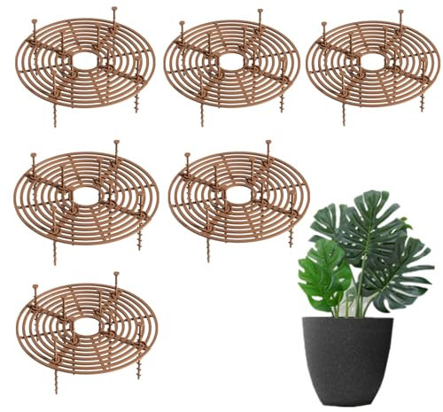 alblinsy 6 coperture protettive per vasi per piante, 30 cm, tagliabili, protezione per vasi da fiori, da animali, gatti, scavare, tappo di sicurezza per bambini, con paletti, per giardinaggio e piante