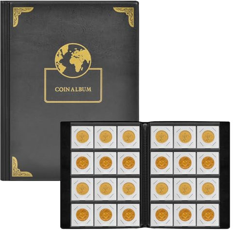 120 Taschen Münze Flip Münzalbum aufbewahrung, 2x2 Zoll Münze Lagerung Bücher für Münze Karton Sammlung Inhaber, sammelalbum Sammlung Buchhüllen Zubehör für Sammler (Coin Flips nicht enthalten)
