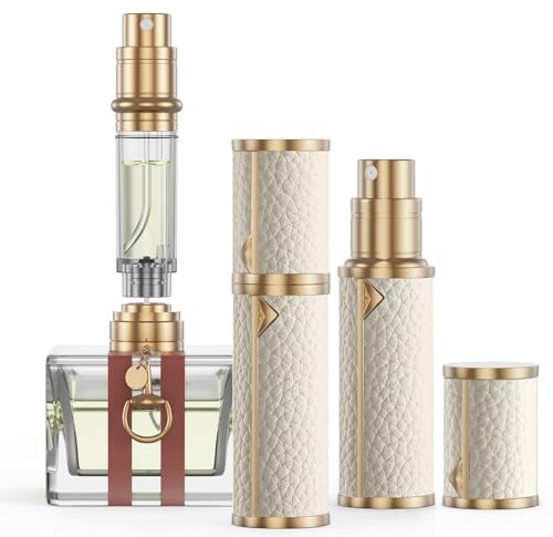 kuangre Travel Refillable Perfume Bottle, Leak-proof 5ml Atomizer, Portable Luxurious Pocket Perfume Dispenser Pump Transfer Tool for Women Men Travel Accessories.