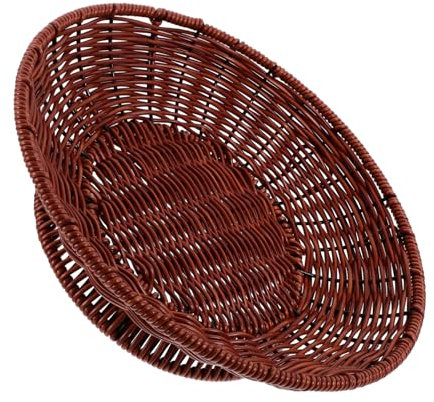 TOPBATHY Obstteller Aus Rattanimitat Küchenorganisator Obsttablett Essenstablett Aus Korbgeflecht Brotkörbe Rattan-obstschale Servierkorb Für Speisen Früchtekorb Klein Pp Wiederverwendbar
