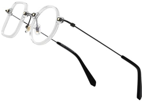 WxuuLTGJR Herren-Brillengestelle, Links, quadratisch, rechts, rund, Brillengestell aus Acetat-Titan, Damen-Brillengestelle, Vintage-Brillengestell