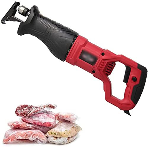 XNYXLPP Scie Sabre électrique Filaire Rapide, scie à os électrique, scie de boucherie, scie Alternative, 500 W, 1050 W, scie à os sans Fil, pour Viande, Porc, côtes de Poisson (Red 1050W)