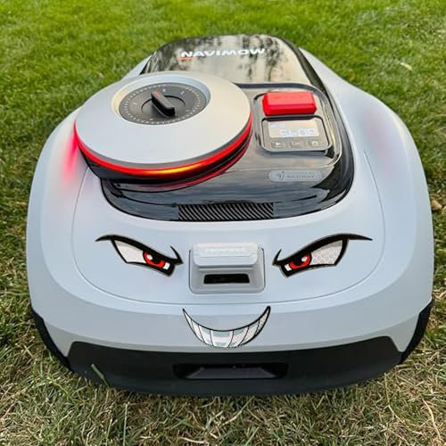 IKSAMY Augen Aufkleber Sticker für Mähroboter Rasenroboter - Selbstklebend Wetterfest, Mähroboter Deko, Mähroboter Tuning, Aufkleber für Mähroboter, Gardena, Navimow, Luba 2, Worx Landroid (Böse-B)