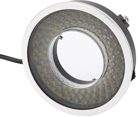 Microscopio 96 LED Anello Luminoso, Illuminatore Microscopio Sorgente Luminosa Ottico Polarizzato Luce LED per Laboratorio Stereo Microscopio Piastra Polarizzante,