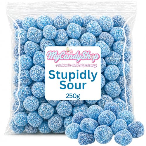 MyCandyShop Saure Süßigkeiten Mega Sour 250 g – Saure Bonbons mit Himbeergeschmack – Sauerstes Bonbon der Welt
