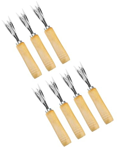 Alipis 7pcs Ananas Sbucciatore Forcella Acciaio Inossidabile Sbucciatore Forma A V Ananas Remover Eye Cutter Frutta