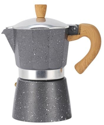 Cafetera de estufa, olla Moka de inducción, olla Moka, cafetera exprés for estufa, máquina percoladora de café cubana manual, cafetera exprés italiana(Gray)