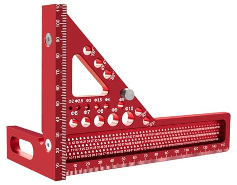 Metrisches 3D-Mehrwinkel-Messlineal, Hochpräzises 22,5/90-Grad-Winkelmesser für die Holzbearbeitung, Gehrungsdreieckslineal aus Aluminiumlegierung, Holzbearbeitungswerkzeuge