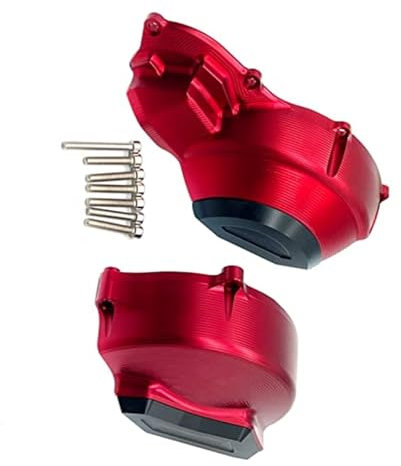 Sturzpads Rahmenschutz Fallschutz Motorrad Links Rechts Motor Abdeckung Stator Fall Schutz CNC Rahmen Slider Fallen Schutz Für Aprilia RS660 RS 660 2020-2022 2021(Red)