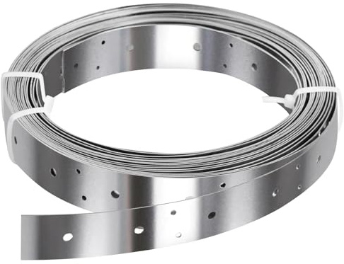 GBGS 32ft x 1-3/8(35 mm) Width Perforated Tie Strap,19 Gauge Metal Coil Strapping,Stainless Steel 304