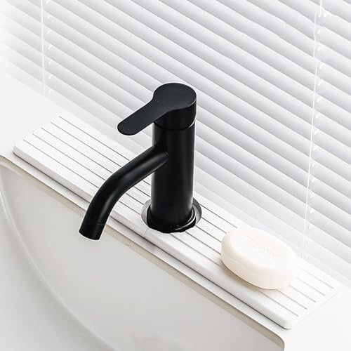 Sink Splash Guard Faucet Mat for Kitchen Sink Absorbent Prevents Moisture Buildup Sink Water Splash Guard for Bathroom Counter (White, 40×10cm)
