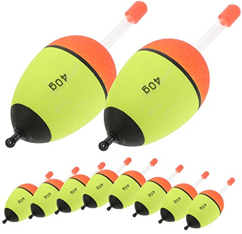 Happyyami 10pcs Fishing Bobbers Foam Floats Night Glow Floaters 40g Eva Fishing Supplies for Sea and Freshwater Angling
