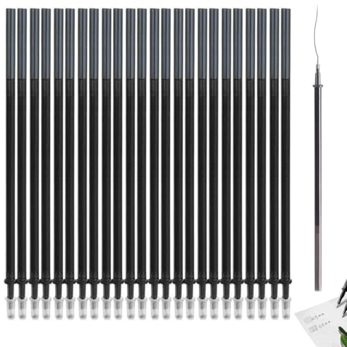Radierbare Ersatzminen, 30 Stück Nachfüllungen 0.5mm Tintenroller Radierbar Erasable Pen Löschbarer Gelstift Gelschreiber Radierbar für Erwachsene Kinder Studenten(Schwarz)