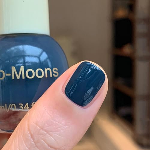 Navy Blue Nail Polish - 10ML Blue Nail Varnish Quick Dry - High Glossy & Vegan Nail Polish Air Fast Dry - Dark Blue nail polish Environmental & Healthy, Manicure Salon DIY