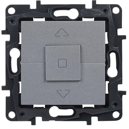 Legrand 398245 - Interrupteur pour volets roulants 6AX pour installation encastrée - Gamme Niloé Step - Couleur aluminium