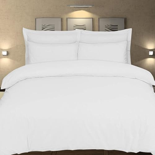 Indus Textiles 4 Piece Bedding Set 100% Egyptian Cotton Double Duvet Cover Sets 800 Thread Count, Duvet Cover, Pillowcases and Fitted Sheet Hotel Quality Duvet Cover Set - Double