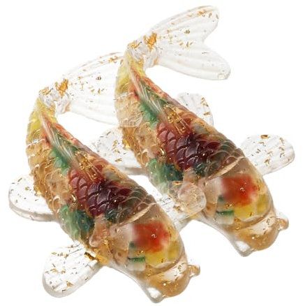 DRESSOOS 2piezas Cristal Koi Peces Ornamentación con Figuras De Cristal Resistentes para Decoración De Escritorio Hogar y Oficina Regalo para Mujer y Hombre Miniaturas Surtidas De Ágata