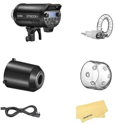 Godox QT600IIIM 600Ws GN76 High Speed Flash Strobe,2.4G 1/8000s HSS,0.01-0.9s Recycle Time,40W LED Modeling Light Bowens Mount for Wedding Advertising Portrait Fashion Dynamic Photography
