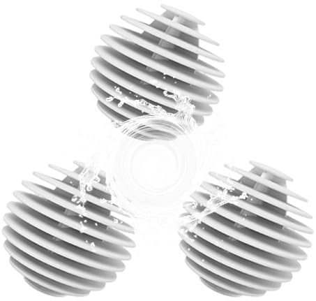 Lot de 3 balles de séchage pour sèche-linge - Balle de lavage pour machine à laver - Réutilisables - Antistatiques - Blanches