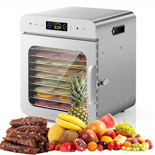 Smart Food Dehydrator Machine,10/16 Trays Fruit Dryer Meat Drying Box,30-90℃ Temp Control & 24 Hours Timer,Dehydrater Biltong Maker for Jerky Meat Vegetable Herb Pet Treat(12layer)