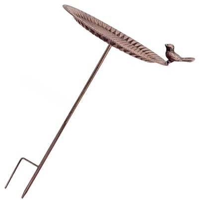 Qsvbeeqj Decorative Iron Bird Feeder Antiques Design Garden Ground Stake Bathroom Backyar Ornament For Wild Bird Feeding Supply Iron Bird Feeder House
