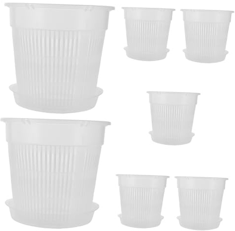 Toyvian 7pièces Pot pour Orchidée Drainage Et Soucoupe Pot De Fleurs pour Semis Et Culture De Pépinière pour Orchidées Et Plantes Intérieur Et Extérieur
