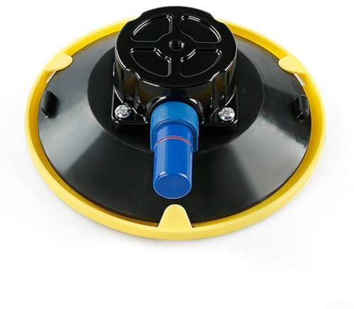 Vasiumic 15,2 cm robuste Vakuum-Saugnapf-Halterung, Aluminium-Handpumpe, Glassauger mit integriertem Gewinde für Auto, Boot, Wohnmobil, Metalloberfläche, Auto-Reparaturwerkzeuge, gelber Gummi (M8)