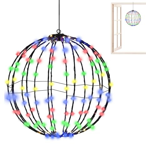 LED Ball Licts Weihnachtsdekoration – Faltbare Weihnachtskugeln, des Baumfests | Außenbeleuchtung für den Garten, Hochzeit, hängend, Baumbeleuchtung, Festliche Dekoration, Außenbeleuchtung