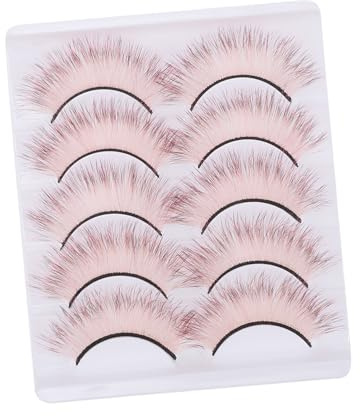 MUCKLILY 5 paires Faux Cils Colorés et Confortables pour Maquillage Cosplay et Fête