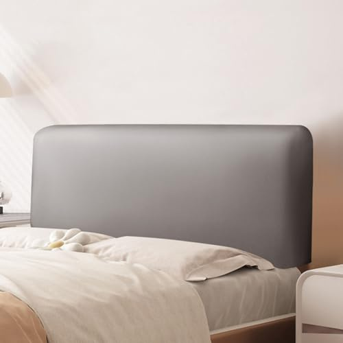UHVUJDUI Bettkopfteil Hussen PU Leder Bett Kopfteil Bezug/Überzug Leder,All-Inclusive Dehnbare Kopfteilbezug Staubdichte Schutzhülle Für Schlafzimmer Kopfteil(Taupe,195-210cm)