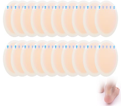 Blasenpflaster Ferse, 20 Stück (44x69mm) Hydrokolloid Blasenpflaster Zehen, Compeed Blasenpflaster, Wasserdicht & Fersenschutz, Lindert Reibungsschmerzen