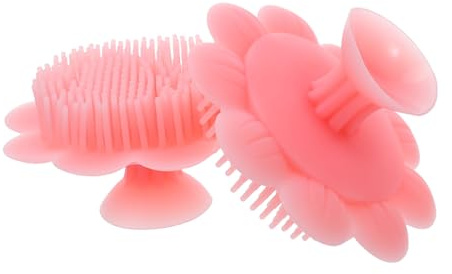 AUTSUPPL 2pcs Silicone Hair Brush for Newborns Soft Scalp Massager and Shampoo Comb Double-Sided Silicone Bath Scrubber for Sensitive Scalp Cap Removal